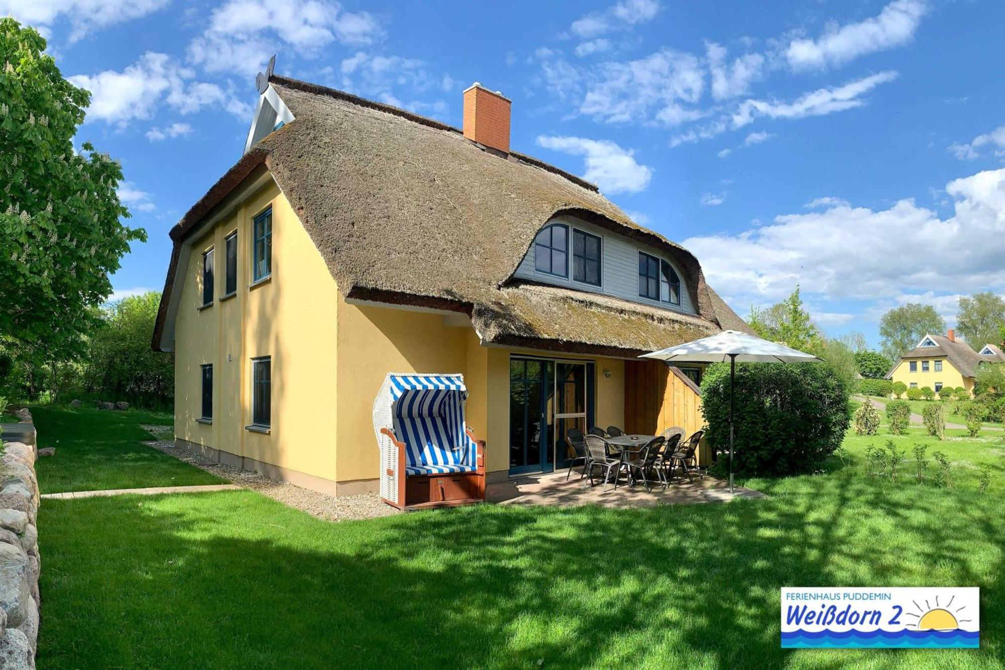 Вилла Familienfreundliches Reetdachhaus Weissdorn 2 Puddemin Экстерьер фото